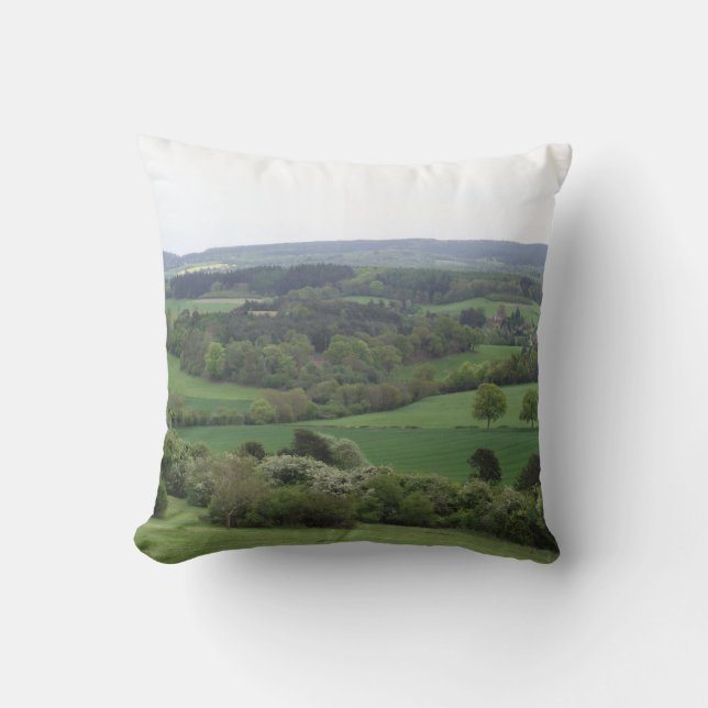 Green and Pleasant Land Throw Pillow (Front)