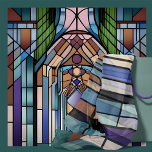 Green and Purple Art Nouveau Art Deco Scarf<br><div class="desc">This elaborate geometric design is in the mood of the Art Nouveau and Art Deco movements. The colors are soft shades of teal,  green,  and purple. This art was imagined in AI.</div>