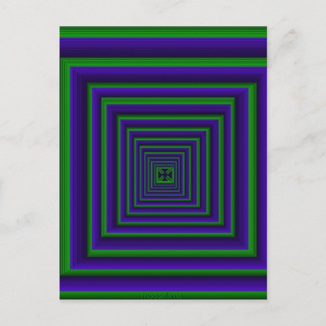 Green and purple boxes post card (Front)