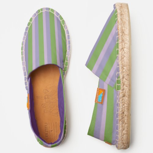 Green and Purple Cabana Style Stripes Pattern Espadrilles