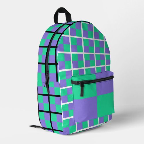Green and Purple Checks backpack