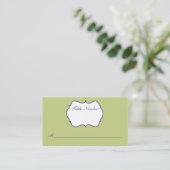 Green and Purple Damask Place Card (Standing Front)