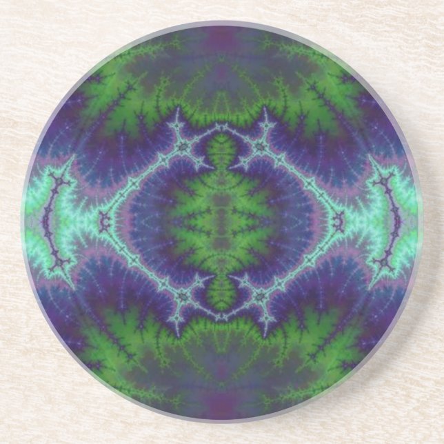 Green and Purple Electricity Drink Coaster (Front)