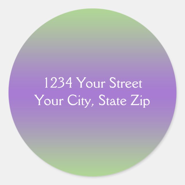 Green and Purple Envelope Seal with Address (Front)