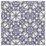 Green and Purple Floral Damask Pattern Fabric
