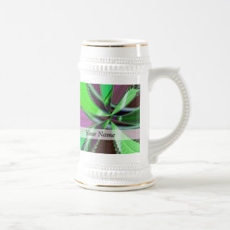 Green and purple fractal pattern beer stein