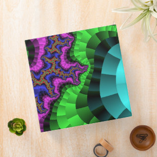 Green and Purple Gear 3 Ring Binder