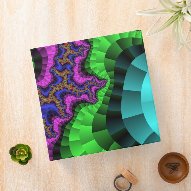 Green and Purple Gear 3 Ring Binder (In Situ)