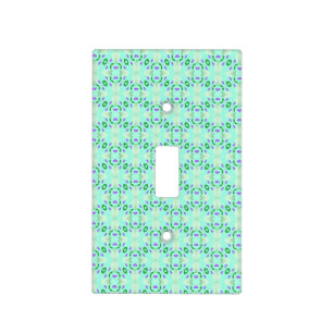 Green and Purple Geometric Flower Petals Light Switch Cover