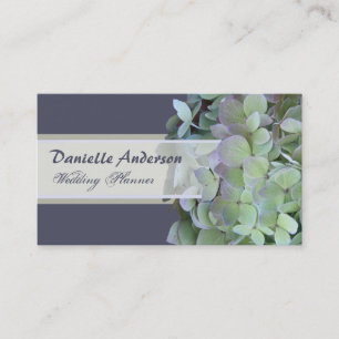 Green and Purple Hydrangea Business Card Template