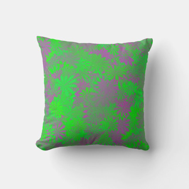 Green and Purple Leaf Pillow (Front)