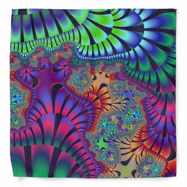 Green and Purple Melt Bandana (Front)