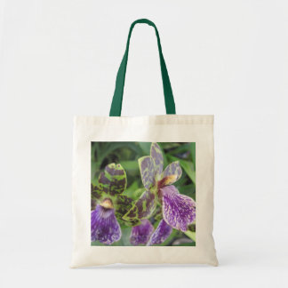 Green and Purple Orchid Tote Bag