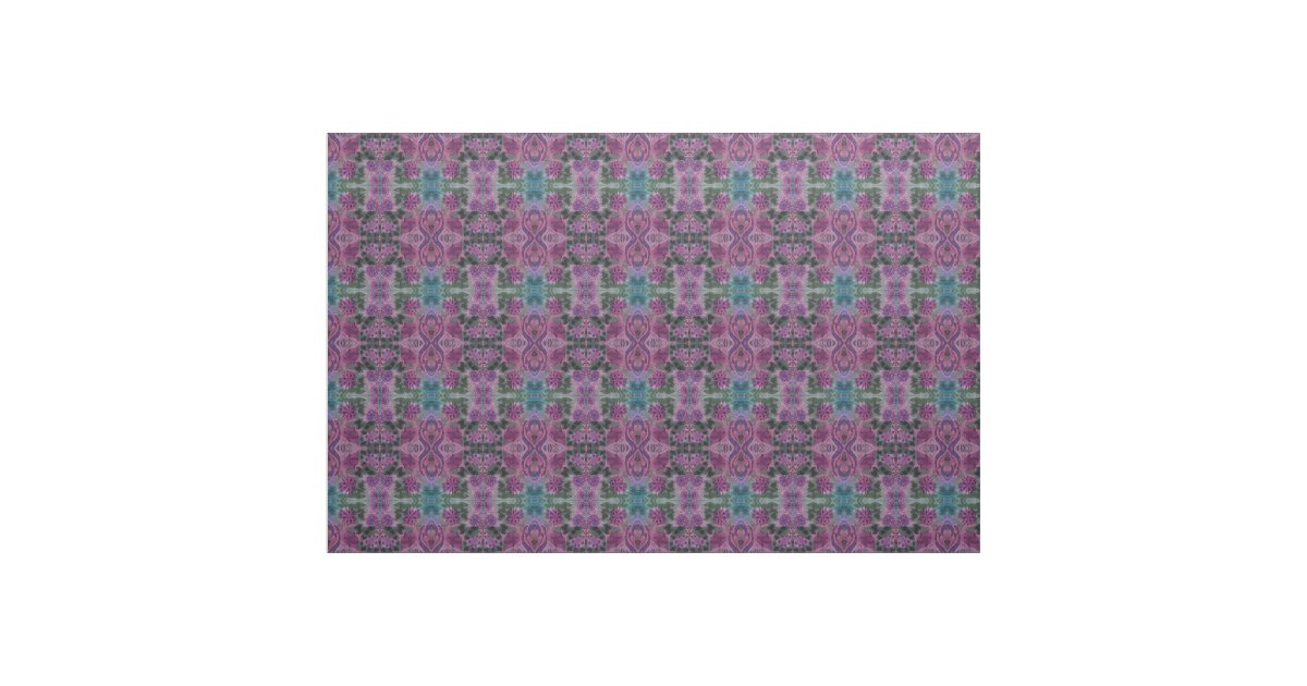Green and Purple Pattern Fabric | Zazzle