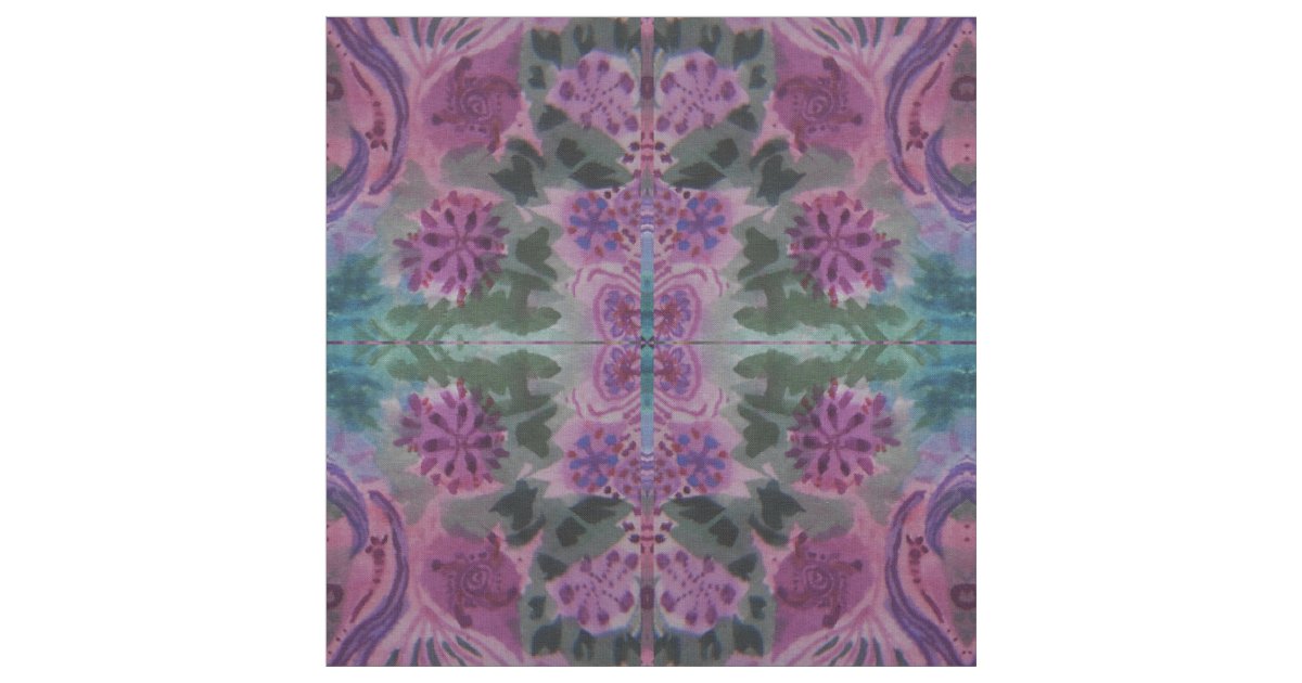 Green and Purple Pattern Fabric | Zazzle