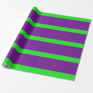 Green and Purple Pencil Stripes Wrapping Paper