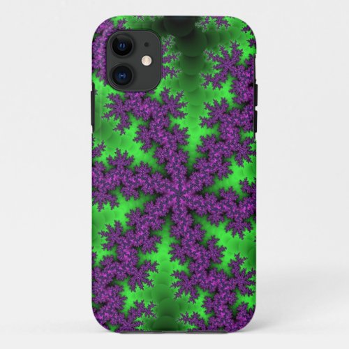 Green and Purple Snowflake iPhone 11 Case