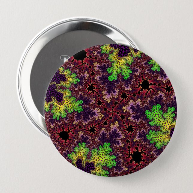 Green and Purple Speckle Button (Front & Back)