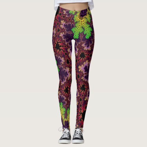 Green and Purple Speckle Leggings