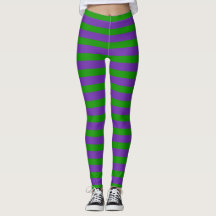 Green and Purple Striped Witches Halloween