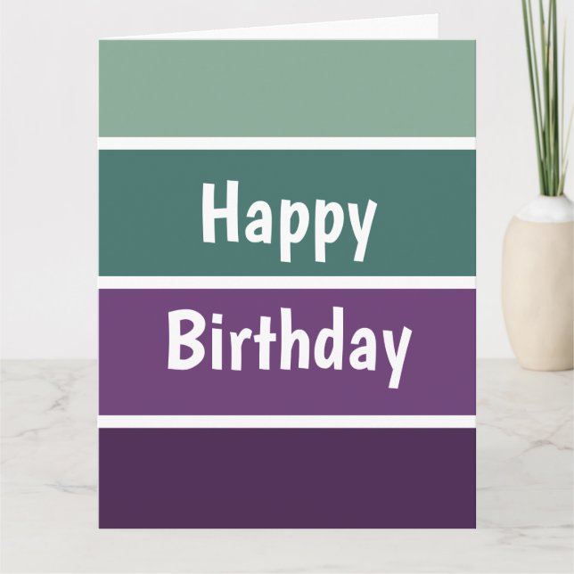 Green And Purple Stripes Card (Front)