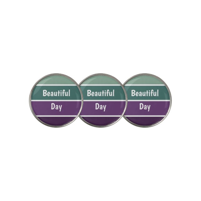 Green And Purple Stripes Golf Ball Marker (3 Up)