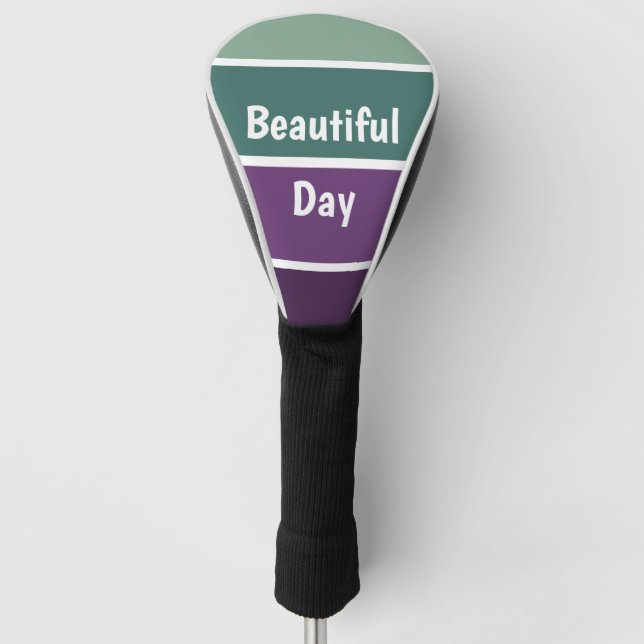 Green And Purple Stripes Golf Head Cover (Front)
