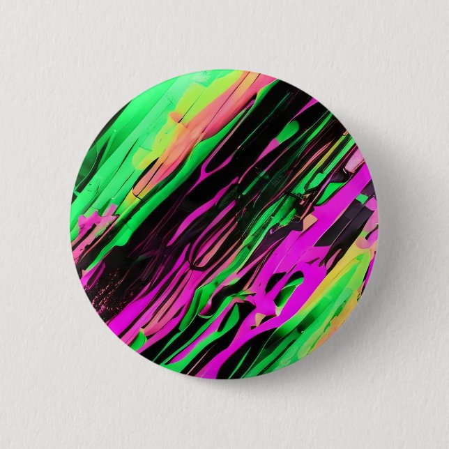 Green and Purple Swirl Art  Button (Front)