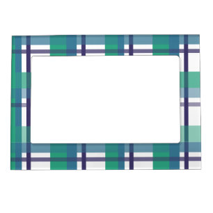 Green And Purple Tartan Pattern Magnetic Frame