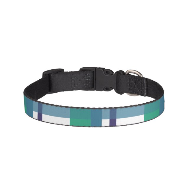 Green And Purple Tartan Pattern Pet Collar (Front)