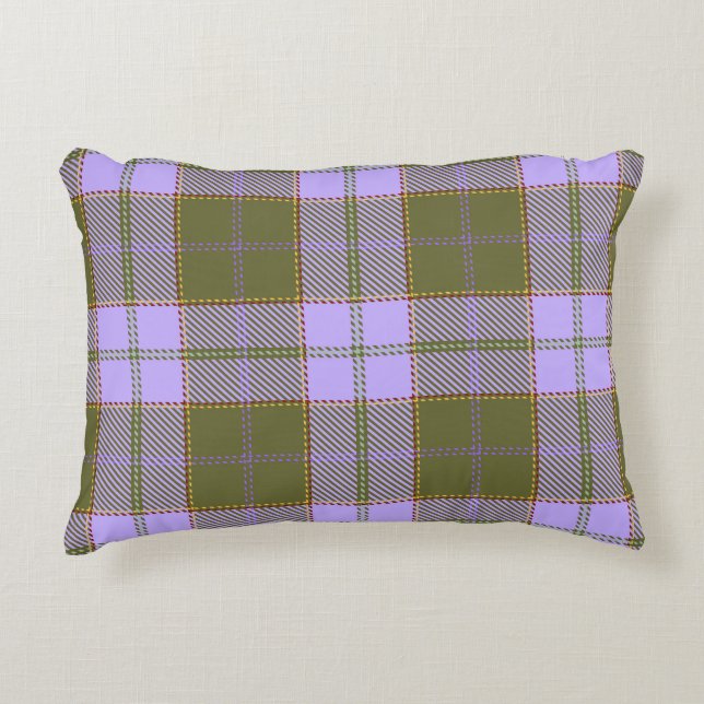Green and Purple Tartan Plaid Scottish Seamless Pa Accent Pillow (Front)