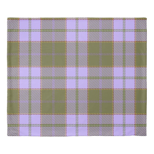 Green and Purple Tartan Plaid Scottish Seamless Pa Duvet Cover (Front)