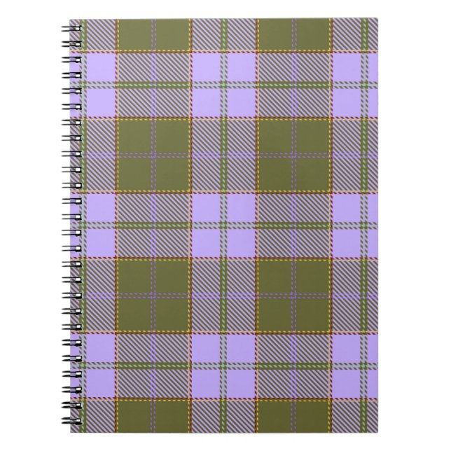 Green and Purple Tartan Plaid Scottish Seamless Pa Notebook (Front)