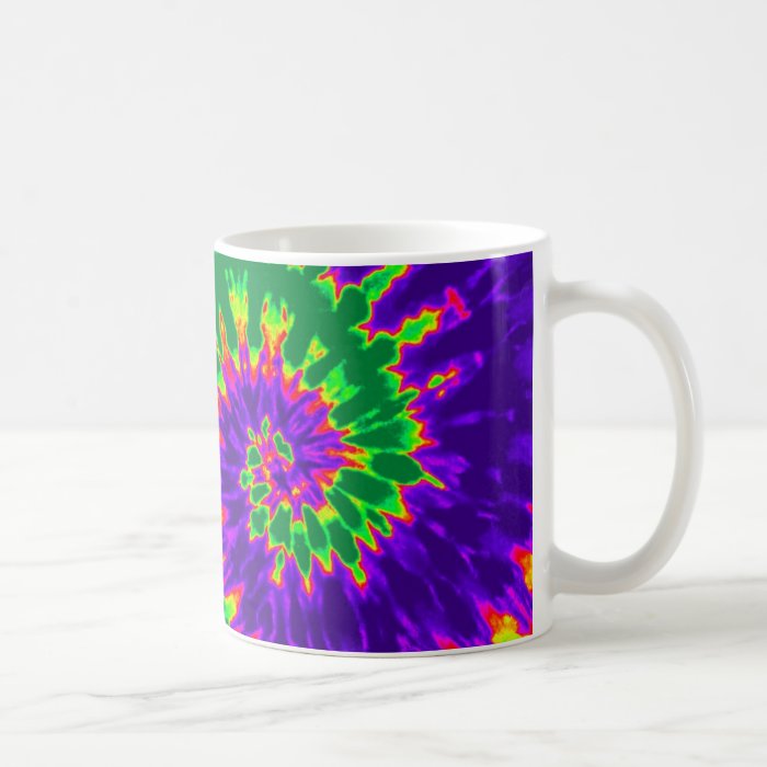 Green and Purple Tie Dye Coffee Mug