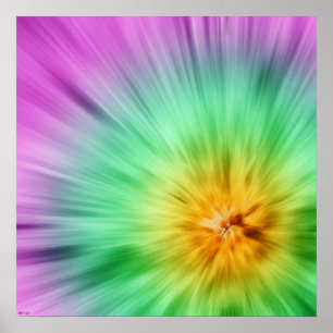 Green And Purple Tie Dye Poster