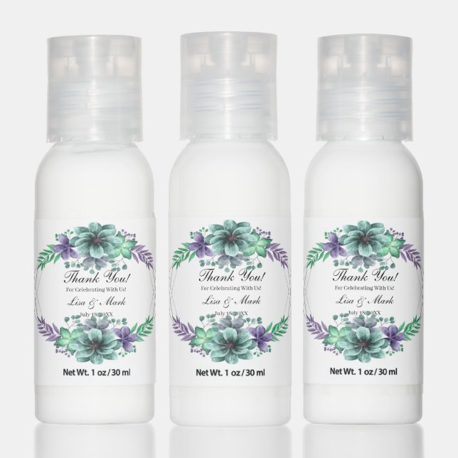 Green And Purple Watercolor Floral Hand Lotion (Set)