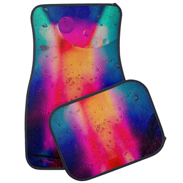 Green and red abstract painting car floor mat (Set)