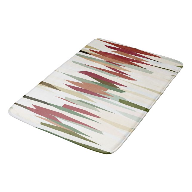green and red Abstract Stripes Bath Mat (Angled)