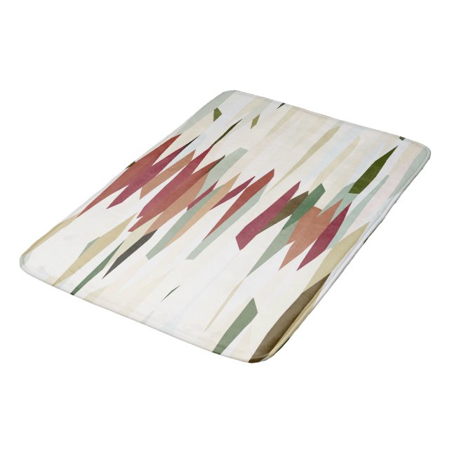 green and red Abstract Stripes Bath Mat (Angled)