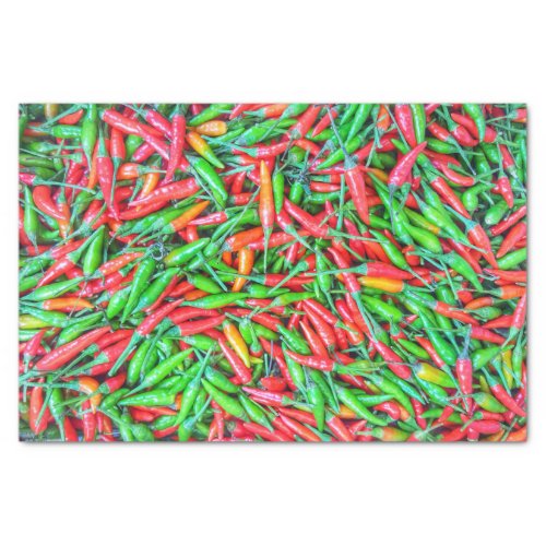 Green and Red Chili Peppers Tissue Paper