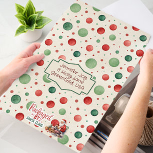 Green and Red Christmas Balls Santa Claus Envelope Mailers