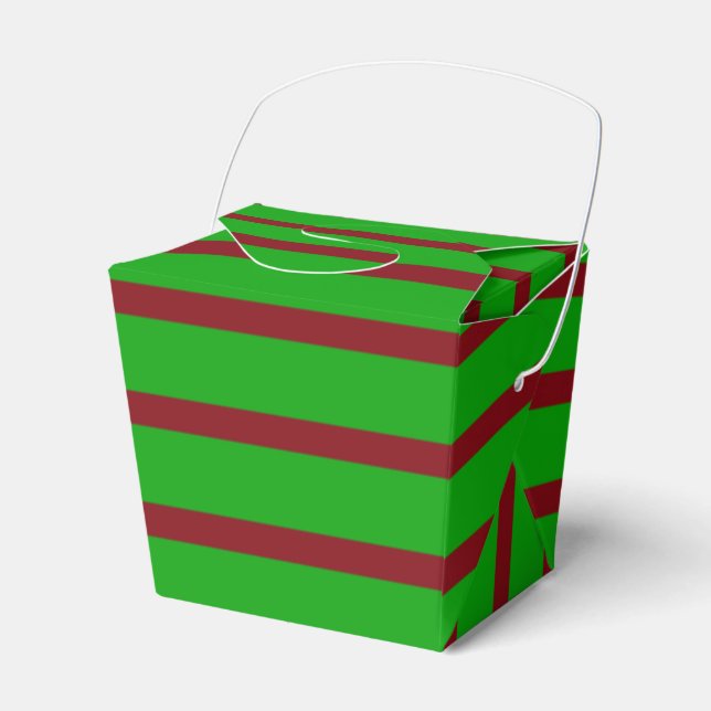 Green and Red Christmas Favor Box (Front Side)