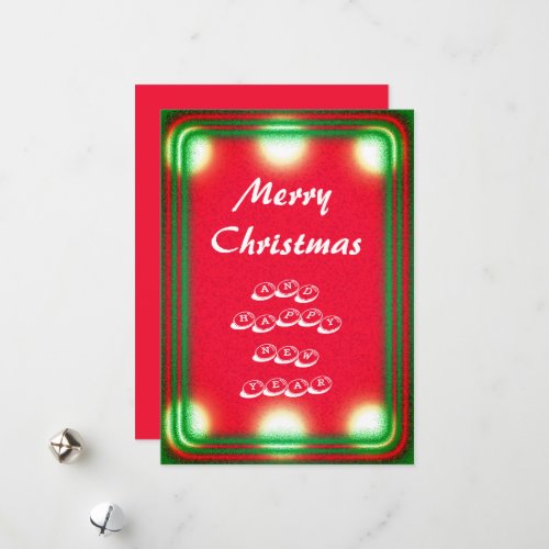 Green and red christmas flat  Holiday Card