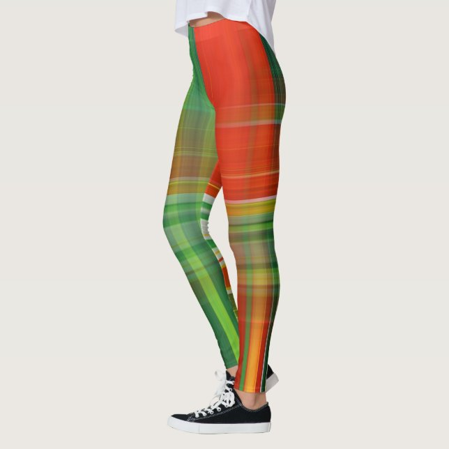 Green And Red Christmas Leggings (Left)