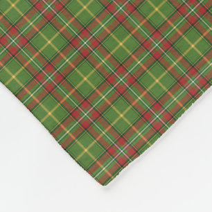 Green and Red Christmas Plaid Pattern Fleece Blanket