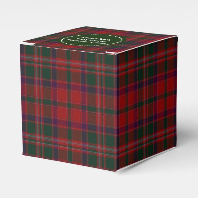 Green and Red Clan Stewart Plaid Favor Gift Box (Front Side)