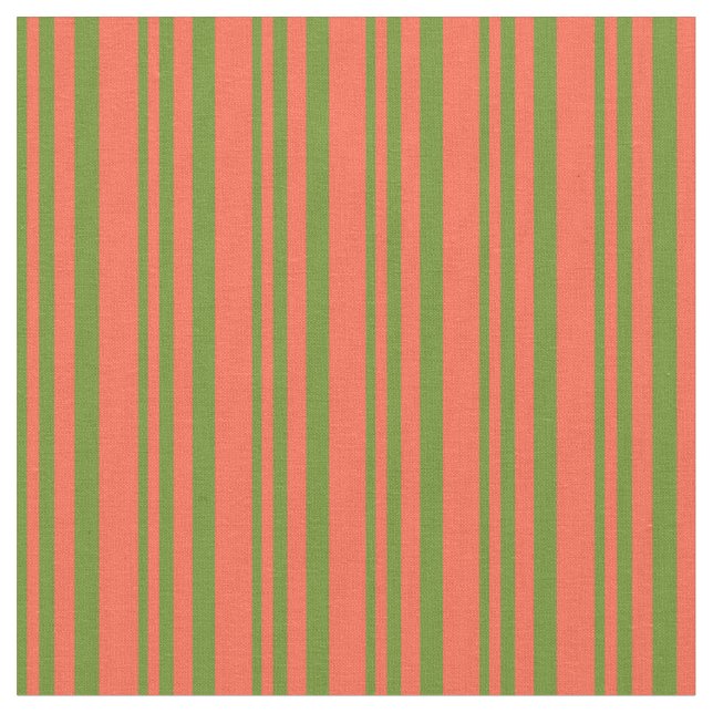 Green and Red Colored Pattern Fabric (Close Up)