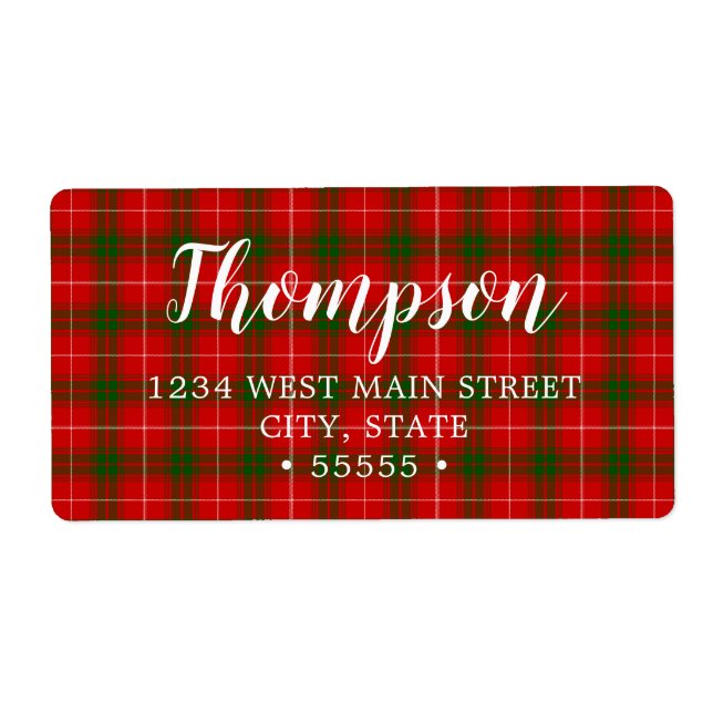 Green and Red Duke of Rothesay Tartan Label (Front)