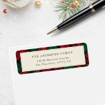 Green and Red Elegant Plaid Christmas Address Label<br><div class="desc">Green and Red Elegant Plaid Christmas Address label. Celebrate the holidays with our classic and elegant Christmas design, featuring a timeless plaid design that evokes a sense of nostalgia. The combination of traditional elements and refined aesthetics makes this design a cherished keepsake, ideal for sharing the joy and warmth of...</div>