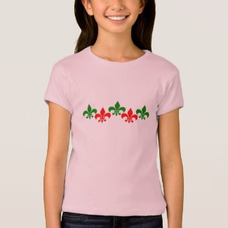 Green and Red Fleur de Lys T-Shirt